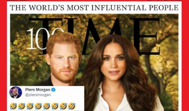Piers Morgan, deride Harry e Meghan per la copertina del Time