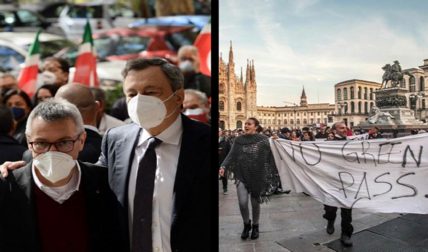 Giornata di cortei: a Roma “No ai fascismi”, a Milano “No Green pass”