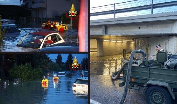 Maltempo: Toscana sott’acqua, allerta rossa in Veneto e Friuli