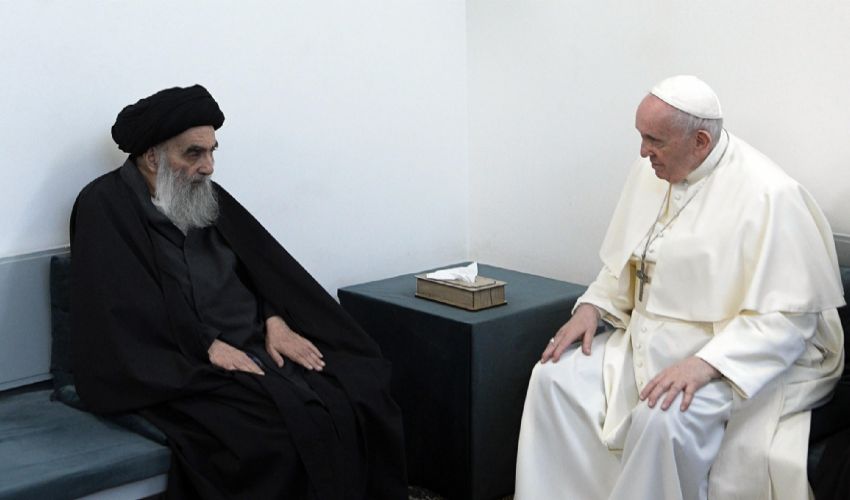 Papa in Iraq, l’incontro con l’ayatollah Al-Sistani: momento storico
