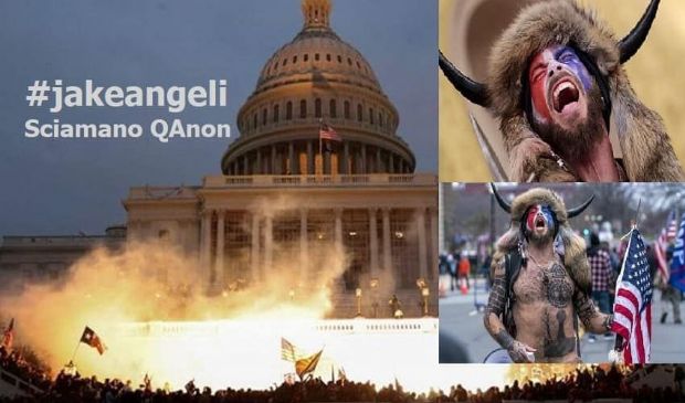 Jake Angeli, sciamano QAnon ultra-ricercato da polizia USA e Social