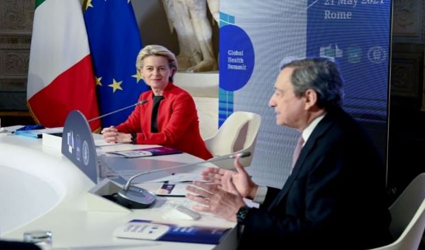 PNRR Italia-Ue, Draghi-Von der Leyen: si parla di ripresa a Cinecittà
