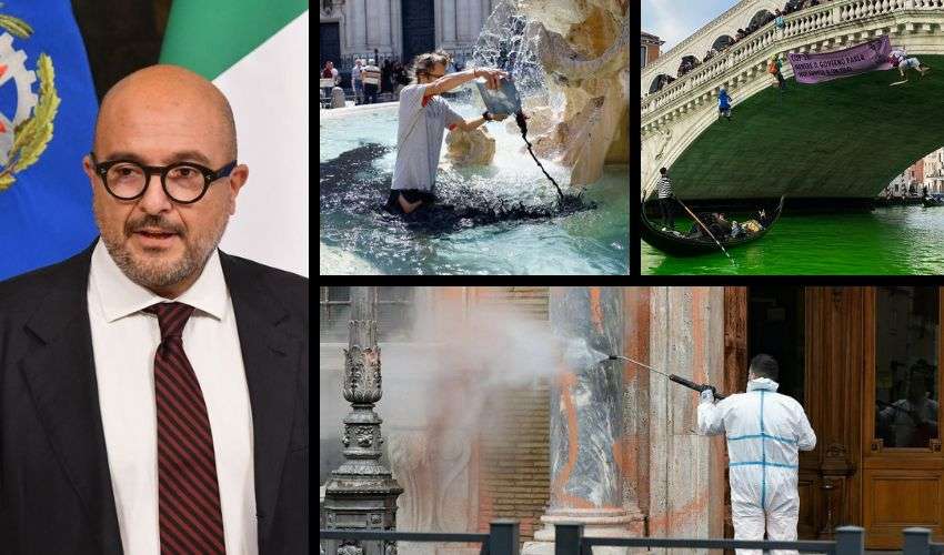 Eco-vandali, ok alla legge Sangiuliano: “Chi rovina i monumenti paga“
