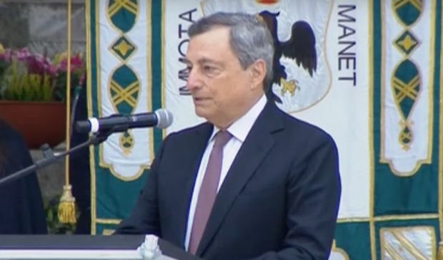 Draghi a L’Aquila: “Dobbiamo accelerare” la ricostruzione con il PNRR