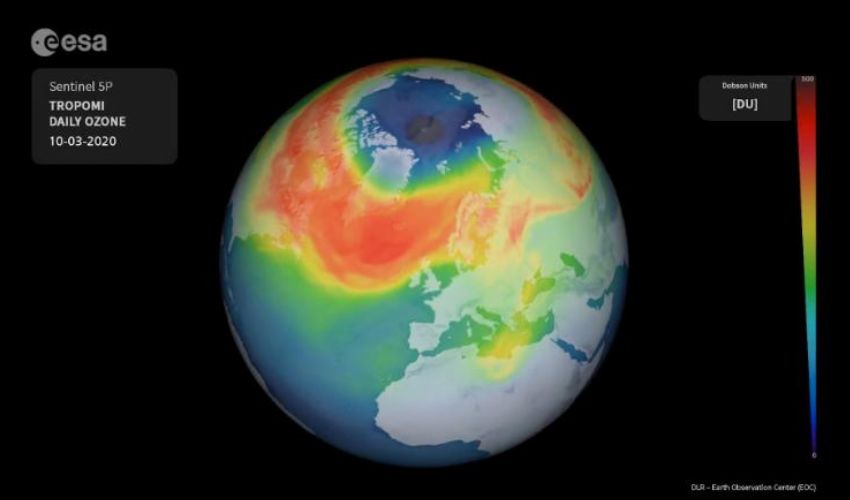 Ue, spazio-terra: eccezionale buco dell’ozono si è chiuso al Polo Nord